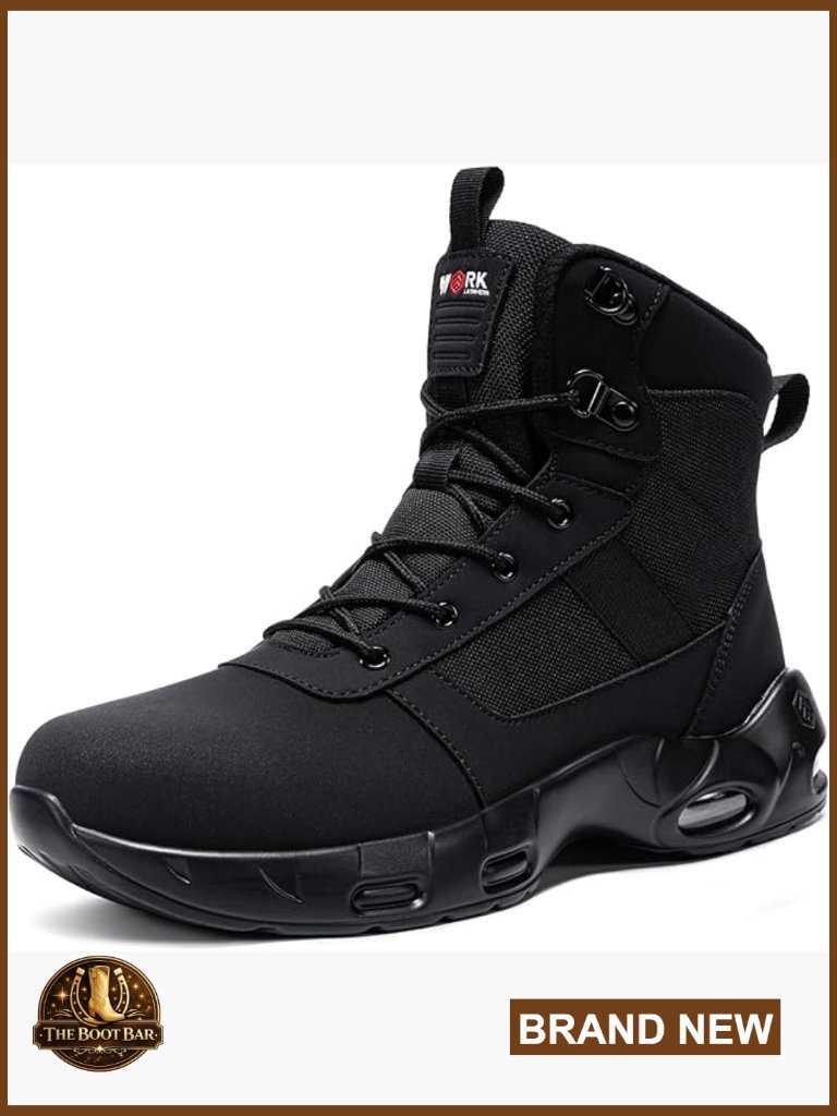 Steel Toe Work Boots Non Slip Safety Sneakers Side Zipper High Top